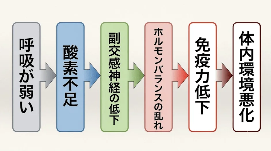 呼吸が弱くなる因果図
