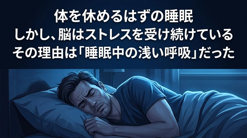 体を休めるはずの睡眠 しかし、脳はストレスを受け続けている その理由は「睡眠中の浅い呼吸」だった